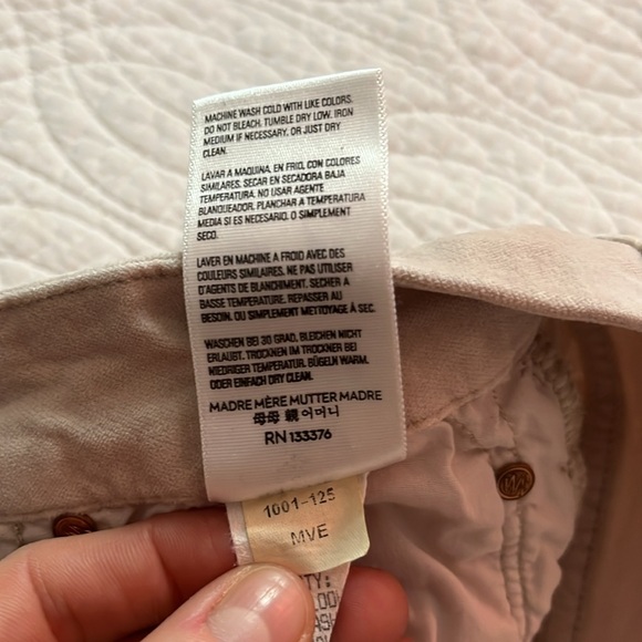 MOTHER The Looker Velvet Pant Jean Mauve Pink Size 27 Skinny Ankle Crop - Picture 9 of 14